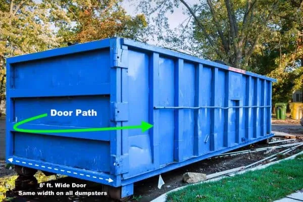 Example of dumpster placement